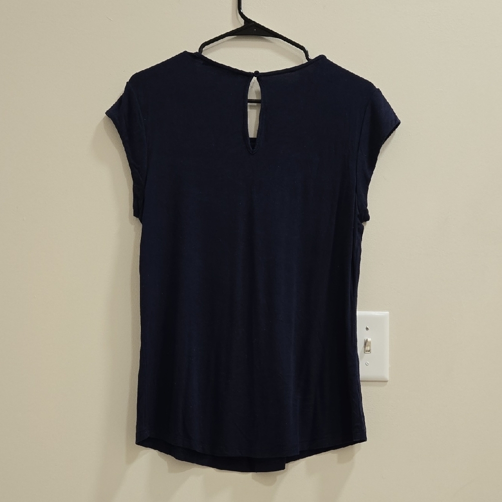 Daniel Rainn Dark Blue Short Sleeve Top - Picture 8 of 14